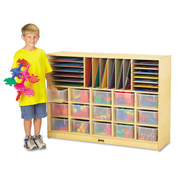 Jonti-Craft Sectional Mobile Cubbie, No Trays, 48w X 15d X 35-1-2h, Birch freeshipping - TVN Wholesale